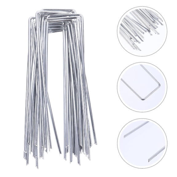 LABSERRON 50Pcs U Shaped Nails Metal for Tents Canopies and Turf Fixing in Gardens