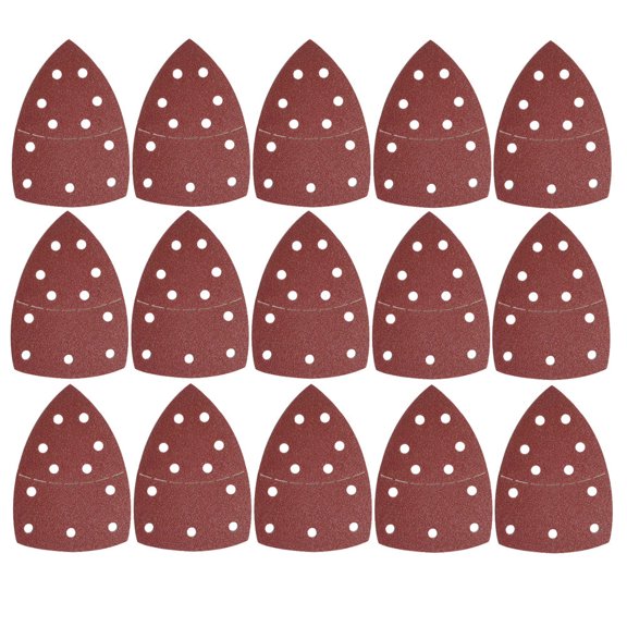 LABSERRON 50pcs Self-Adhesive Hook and Sandpaper Discs for Triangle Sander, Polishing Pads with Multiple Grits