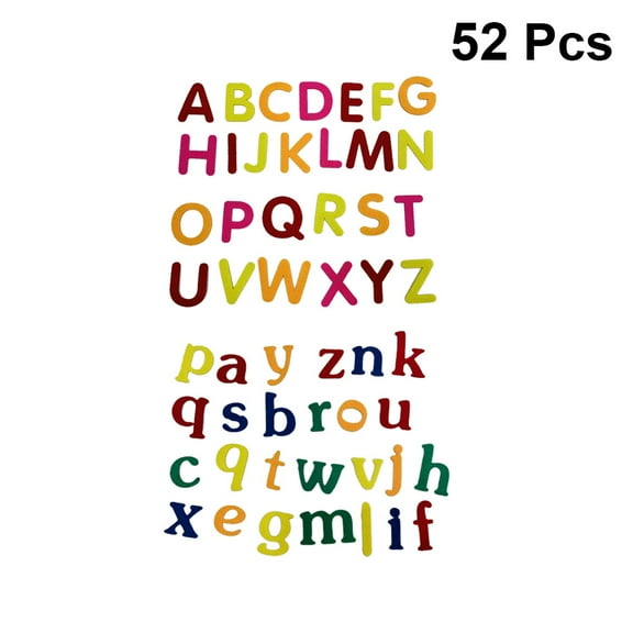 LABSERRON 52Pcs Felt English Letters Sticker Patch For Kids Assorted X 4 X 0.01In Non Woven Fabric Embroidered