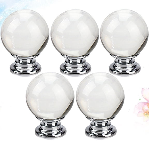 LABSERRON 5Pcs Cabinet Knobs in Crystal for Kitchen and Furniture Handles