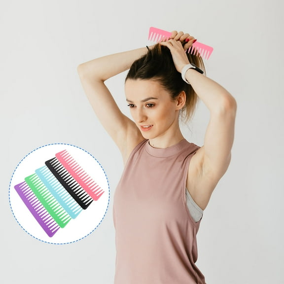 LABSERRON 5Pcs Hairdressing Comb with Wide Teeth for Men Women Kids 7.5x1.6x0.3in ABS Material Detangle Styling