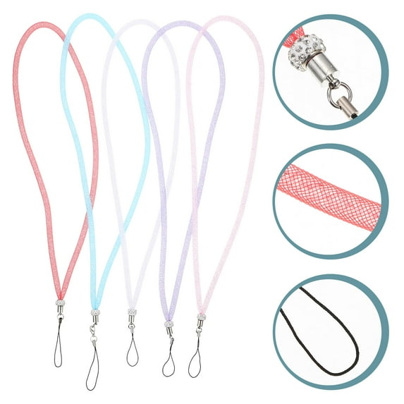 LABSERRON 5Pcs Hanging Pendant Lanyard for Cellphone Sports Use Assorted Colors