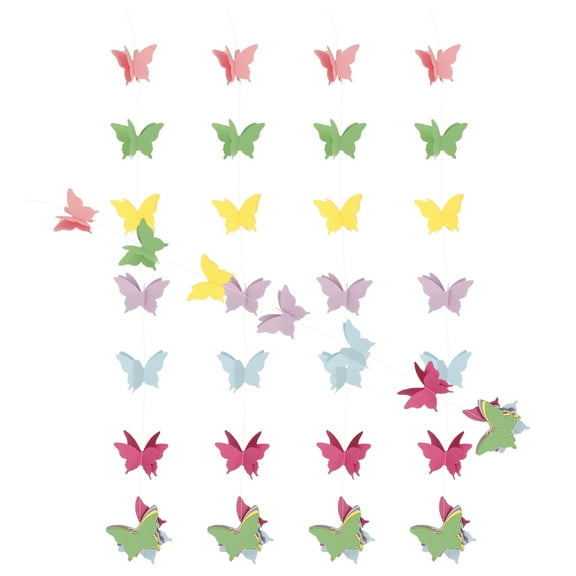 LABSERRON 5Pcs Multicolor Butterfly Garland Romantic Elegant Room Decor For Nursery Room Decorations