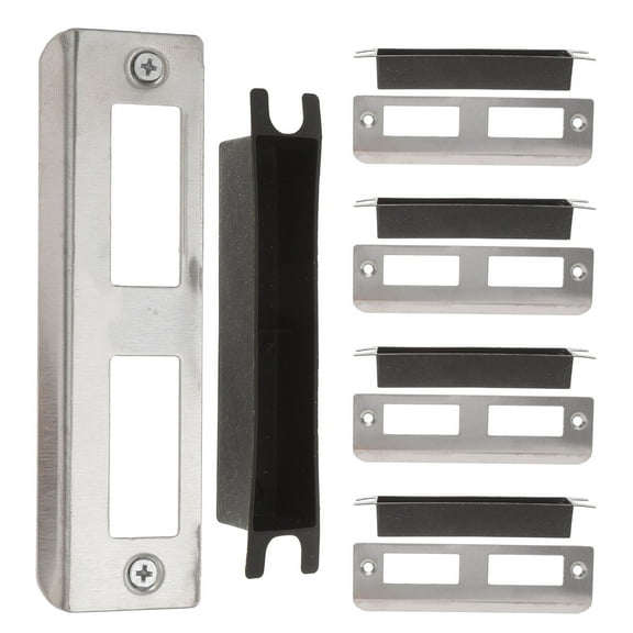 LABSERRON 5Pcs Reinforced Strike Plate for Door Latch Hardware in Stainless Steel 13X3.8CM