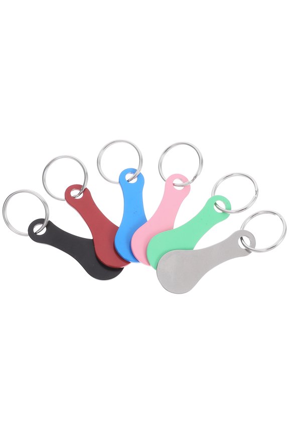 6Pcs Blue Trolley Tokens Compact Design for Backpack Charm and Shopping Cart Key