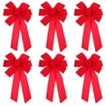 thumbnail image 1 of LABSERRON 6Pcs Festive Red Bow Ornaments Christmas Theme Design Reusable, 1 of 8