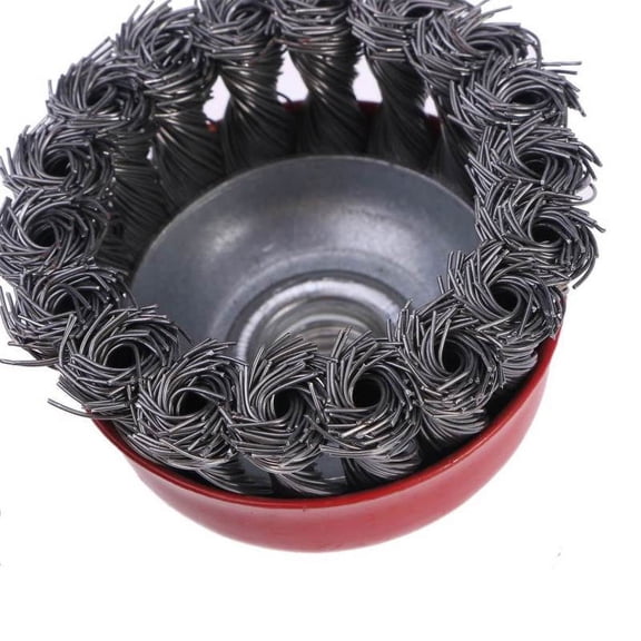 LABSERRON 6Pcs Knotted Wire Cup Brush For Metalworking Surface Conditioning 2.76In