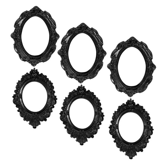 LABSERRON 6Pcs Mini Vintage Picture Frames Oval Resin for Friends Kids Family in Home and Office Settings