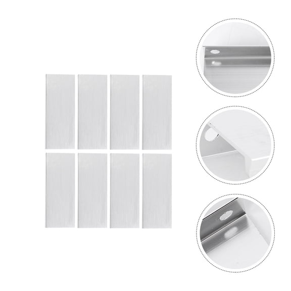 LABSERRON 8Pcs Brushed Aluminum Alloy Concealed Tab Pulls 64mm Hole Distance 80mm Length