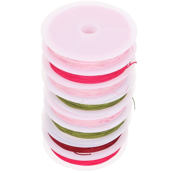 LABSERRON 8Set Craft Chinlon Thread Flexible Artistic Jewelry DIY Colored Beading Threads Random Color