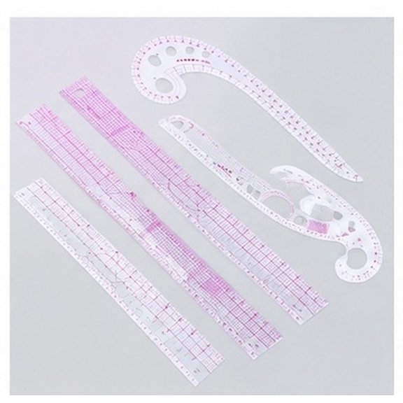 LABSERRON Clothing Ruler Assorted Color for DIY Crafts Clear Scale Flexible Tool 1Set