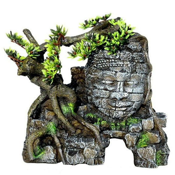 LABSERRON Aquarium Ornament Fish Tank Simulation Buddha Castle Landscaping Fish Shelter