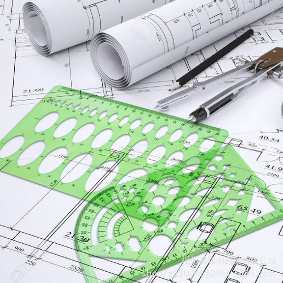 LABSERRON Architecture Drawing Rulers Kit 11Pcs for High-Precision Measuring and Stencil