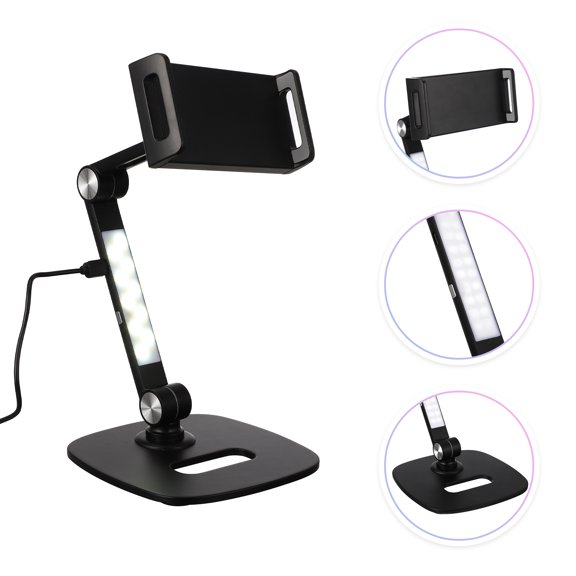LABSERRON Back to School Phone Stand Adjustable Desktop Stand Black Aluminium 1 Set Studying