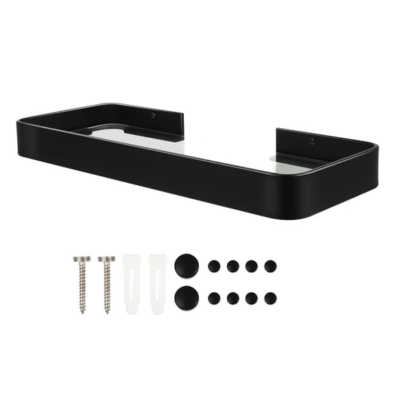 LABSERRON Floating Bathroom Shelf Black Wall Mounted Storage Organizer