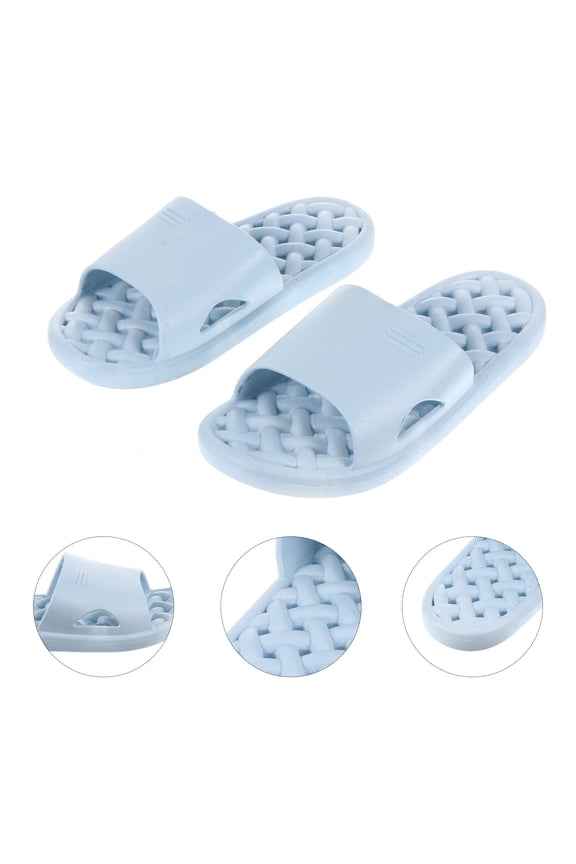 Bathroom Slippers for Men and Women, Quick Plastic Shower Shoes, Travel and Home Use, 1 Pair