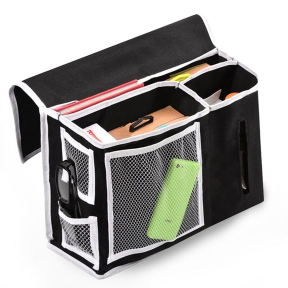 LABSERRON Bedside Table Organizer Heavy Duty Oxford with Collapsible Feature and Hanging Storage for Adults 1Pcs