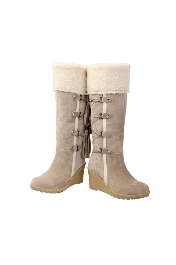 Beige High Boots 1 Pair with Warm and Comfortable Features for Women's Winter Wear