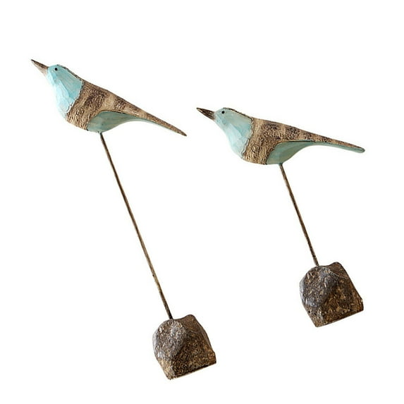 LABSERRON Bird Table Decoration Resin Crafts Design Tabletop Adornment for Home 1 Pair
