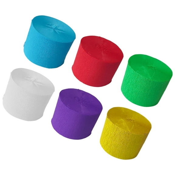 LABSERRON Birthday Party Decorations 6 Rolls Crepe Paper Streamers Multi Color Crafting Projects For Children Families
