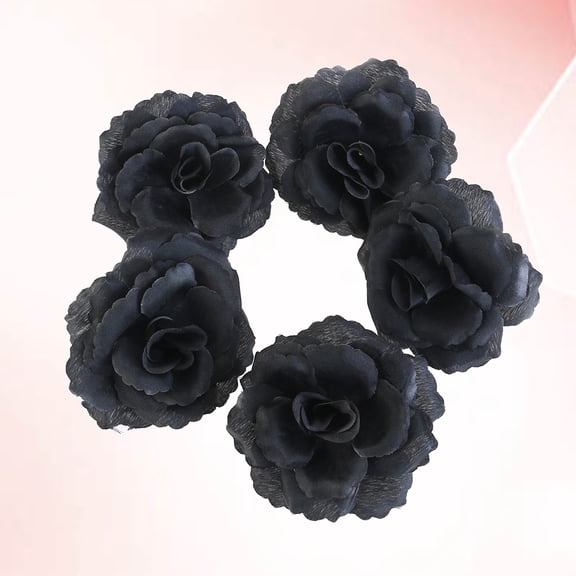 LABSERRON Black Artificial Roses Faux Flowers For Decor 30Pcs