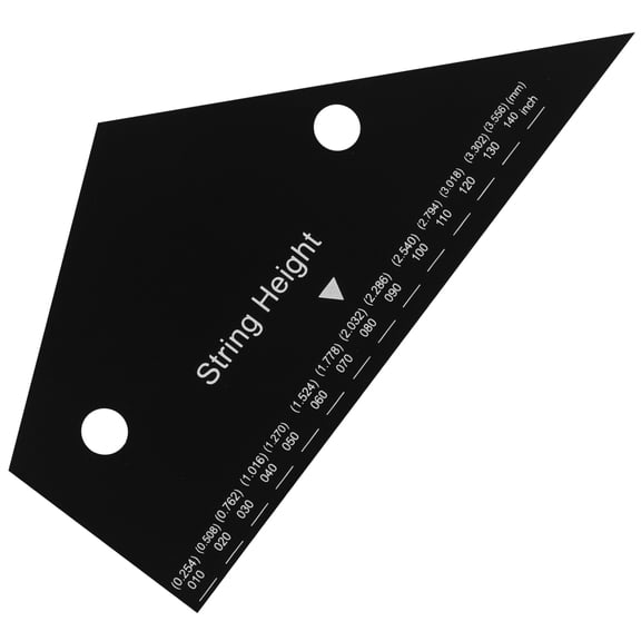 LABSERRON Black Stainless Steel Action Gauge 1Pcs for Guitar and Electric Bass String Measurement