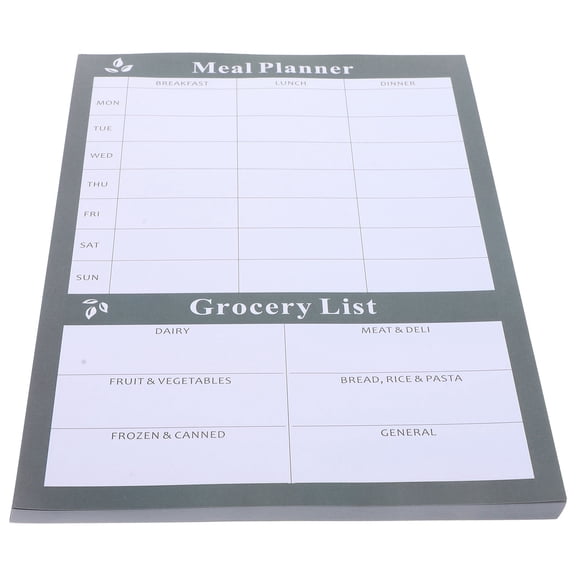 LABSERRON Black Weekly Menu Notebook for Kitchen and Household Meal Planning