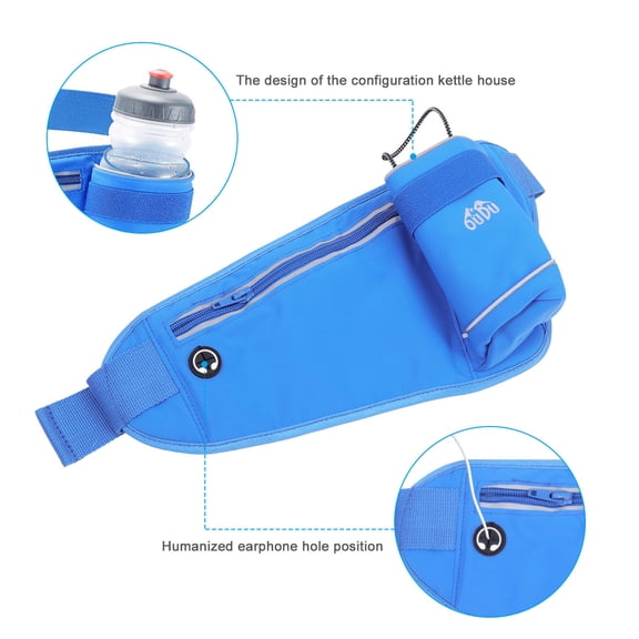 LABSERRON Blue Rectangular Water Bottle Waist Pack for Outdoor Sports 1Pcs