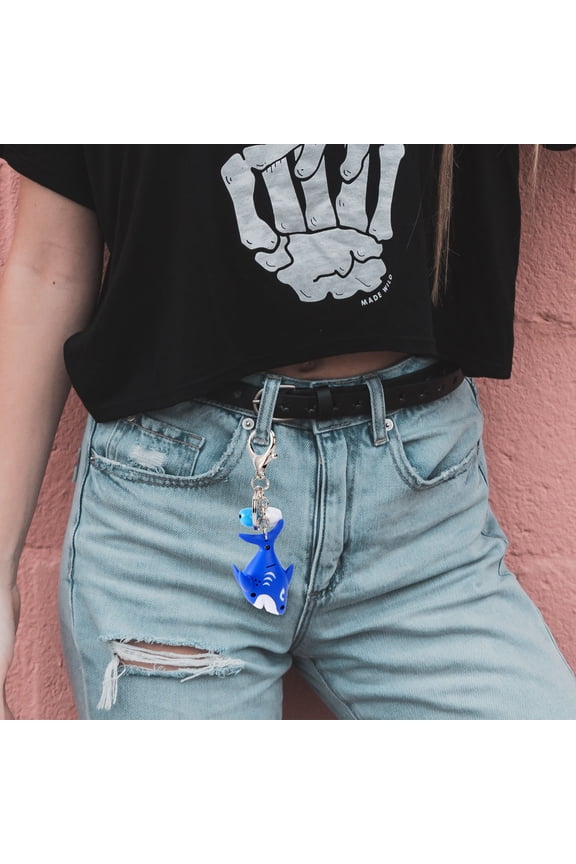 Blue SharkThemed LED Keychains with Perfect for Decoration and Plastic