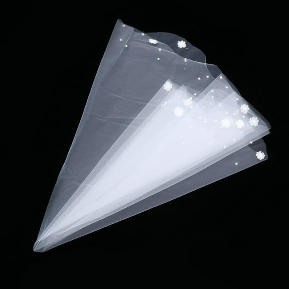 LABSERRON Bridal Veil For Brides With Flower Patterned Design 1Set 140 x 51 in