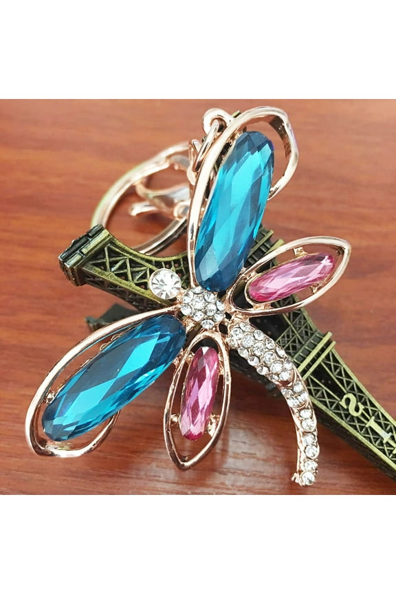 Car Keyring For Women 1Set Dragonfly Shape Key Chain Decoration Metal ABS Alloy Multi Color