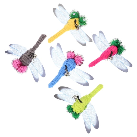 LABSERRON Cat Replacement Toys 5Pcs Dragonfly Shaped for Interactive Play with Plush