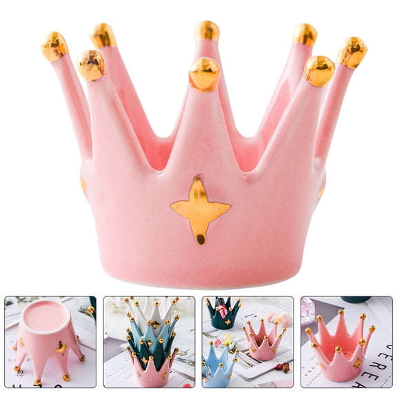 LABSERRON Ceramic Crown Candle Holder Stylish Crown Decoration for Home