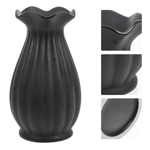 LABSERRON Ceramic Flower Vase for Home Office Decor Simple Grey Desktop Vase 1pc