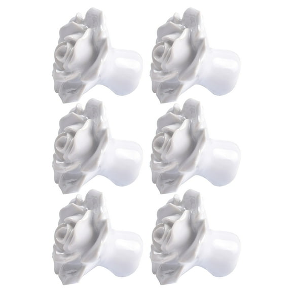 LABSERRON Ceramic Knobs for Kitchen Cabinet Furniture Doors White Color 6 Pieces
