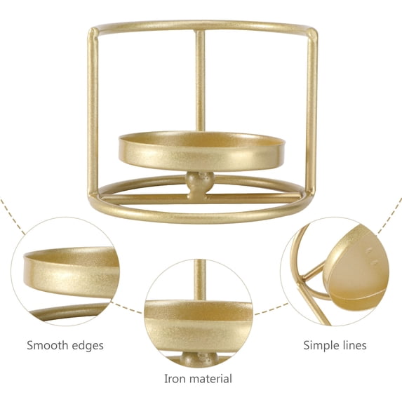 LABSERRON Circular Ring Candleholder 1Pc Golden Iron Simple Style For Wedding Decor