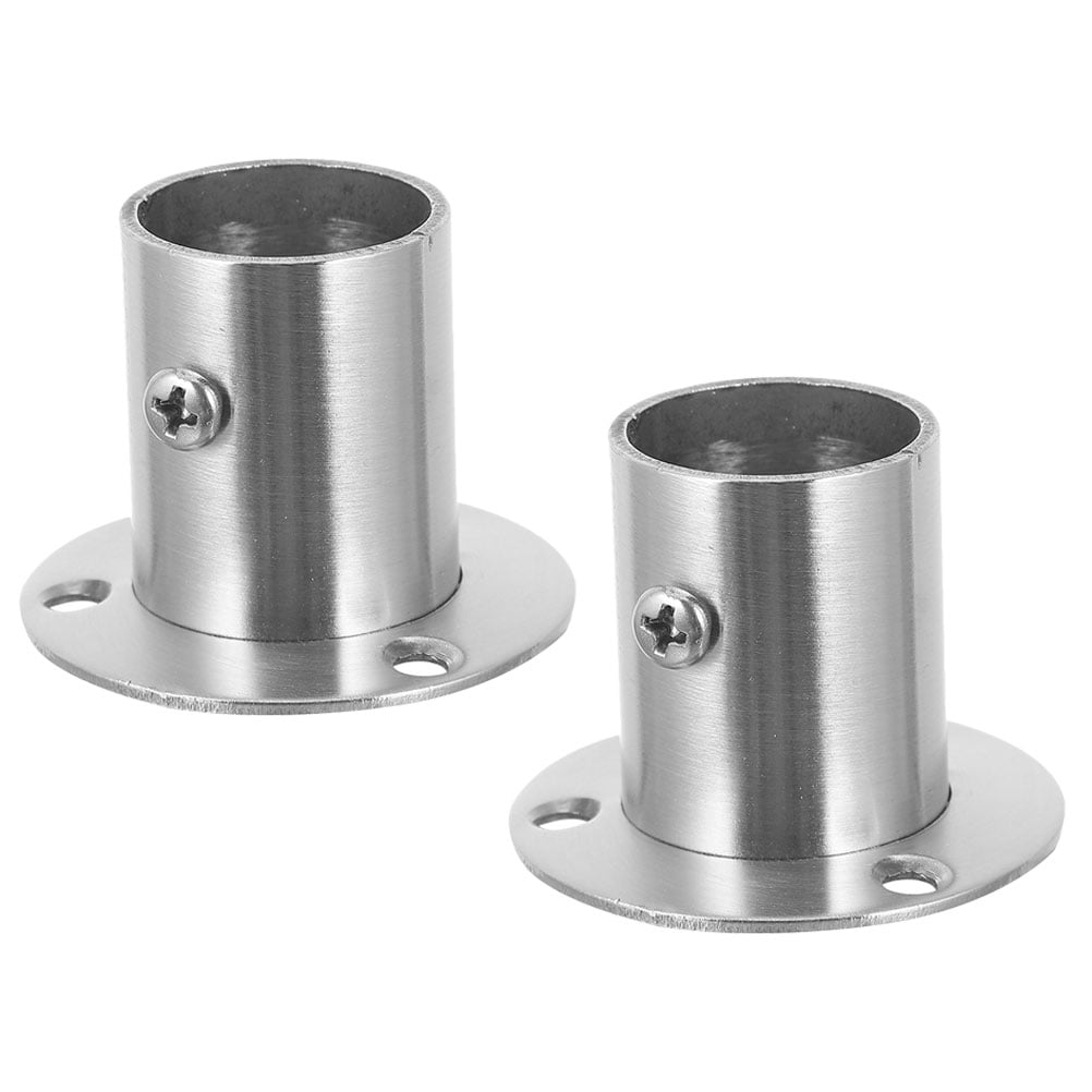 LABSERRON Closet Pole Sockets 2Pcs Round Stainless Steel Closet Rod ...