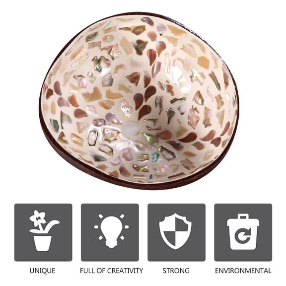 LABSERRON Coconut Shell Bowl Nuts Container Fruit Salad Bowl Versatile Home Decor
