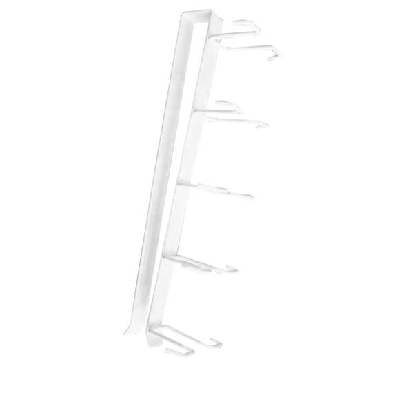 LABSERRON Double Row White Iron Cabinet Bottom Rack Punch Free Storage Hook for Kitchen and Wardrobe