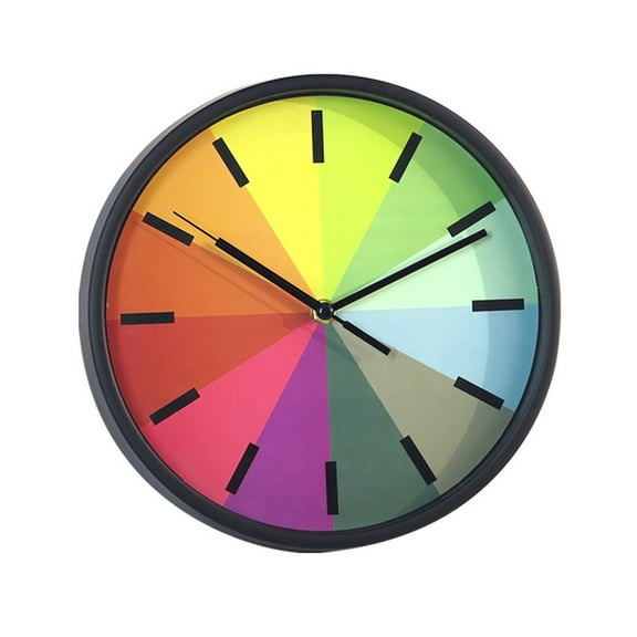 LABSERRON Colorful Rainbow Wall Clock 10 Inch Silent For Kids Bedroom Living Room Decorative Hanging 1Pcs