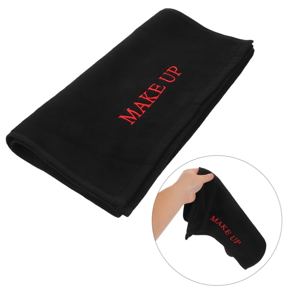 LABSERRON Cotton Makeup Vanity Mat Black Absorbent Desktop Table Protector for Dressing and Desk Use