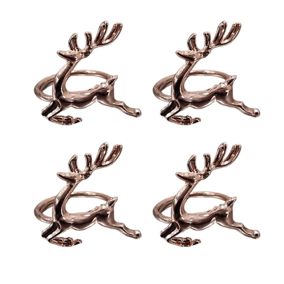 LABSERRON Creative Napkin Rings Rose Gold Elk Shape Elegant Beauty Wedding Prom Decorations