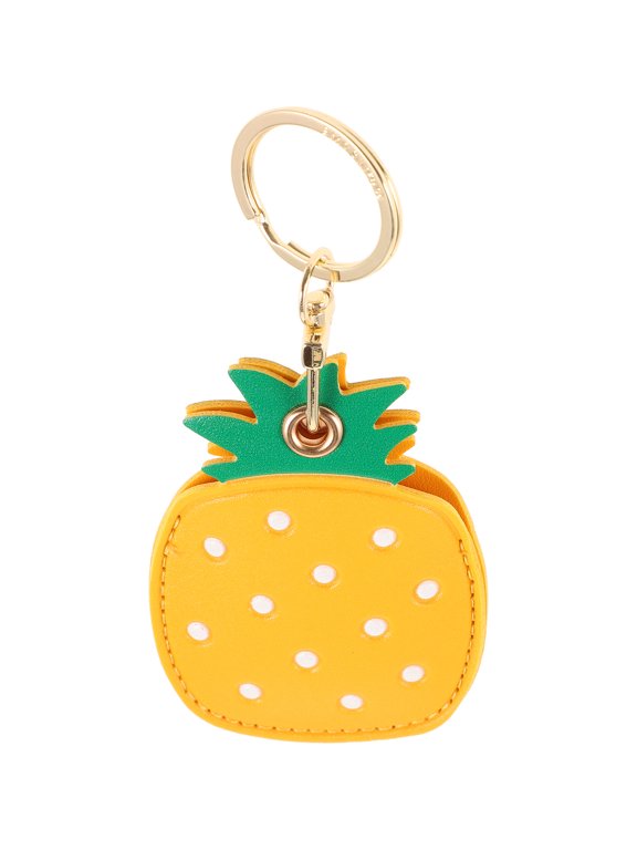 Creative Style Access Card Sleeve Keychain 1Pack in Yellow Color for Women Pineapple Shaped Design