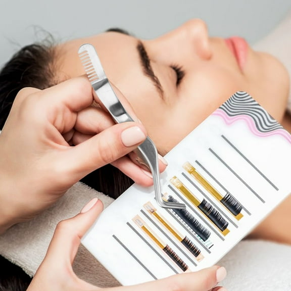 LABSERRON Curved Serrated Tip Tweezers 1Set Stainless Steel Eyelash Extensions For Weddings And Parties