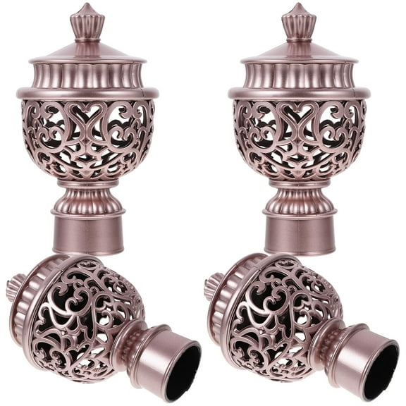 LABSERRON Decorative Curtain Rod Heads 4pcs Metal For Roman Rod Match Shower Window