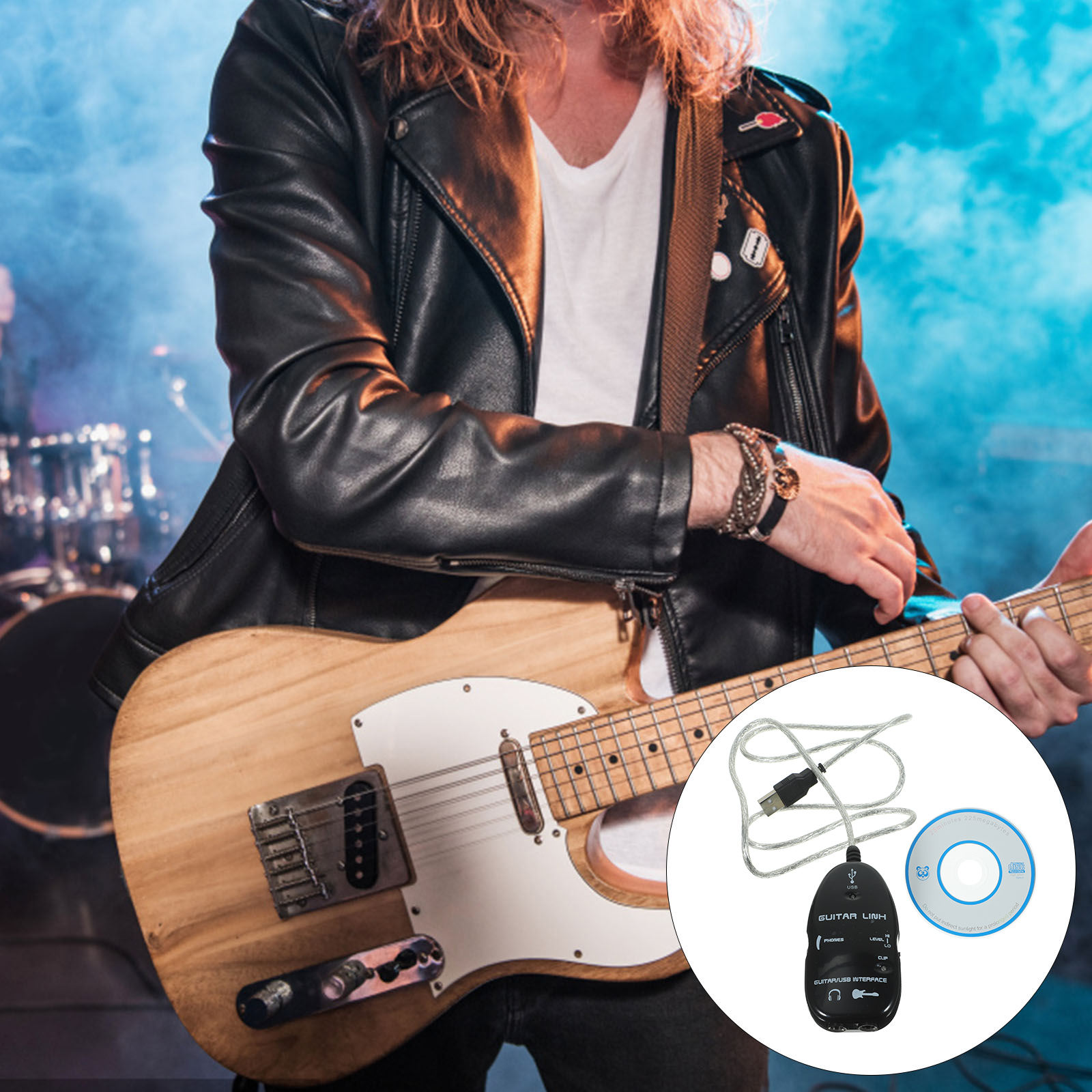 LABSERRON Electric Guitar Connection Cable 1Set USB Powered for PC with ...