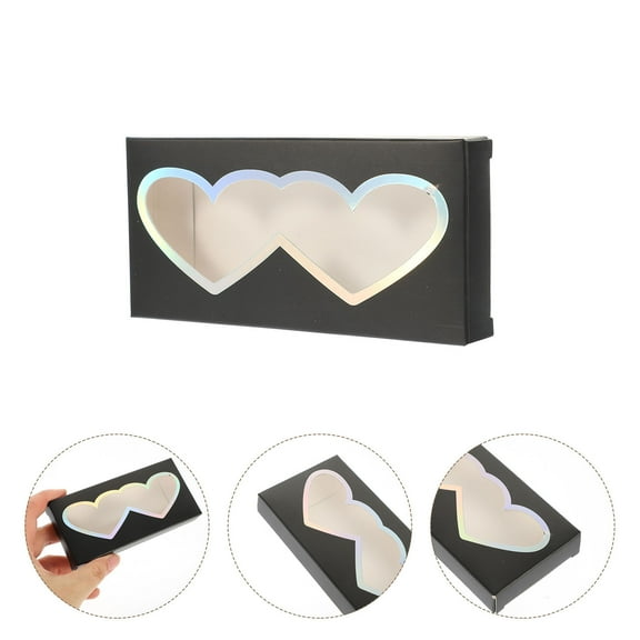 LABSERRON Eyelash Packaging Boxes 50pcs Heart Shape Empty Eyelash Box Lash Holder Makeup Organizer Tray