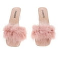 thumbnail image 1 of LABSERRON Fashion Women Pink Mules Made of PU Rubber Open Toe Chunky Heel Sandals for Beach Casual Wear Size, 1 of 8