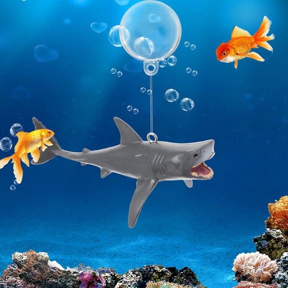 LABSERRON Fish Tank Floating Decor Shark Shape PVC 1 Set 2.9x1.3x1.0in