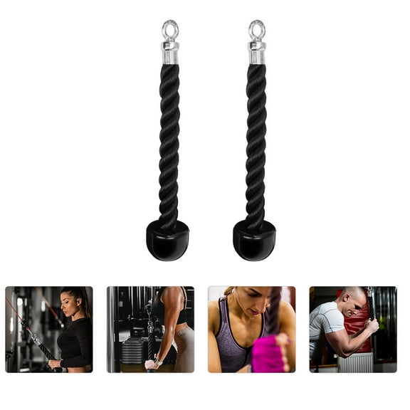 LABSERRON Forearm Strengthener 2Pcs Triceps Rope Black Tpr Nylon 14x2.6In